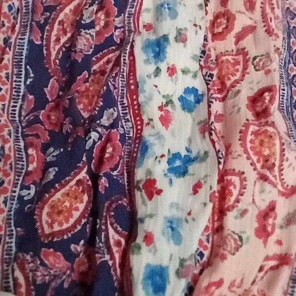 🌸PAISLEY PRINT PEPLUM CROCHET TRIM SWING TANK TOP SIZE L COTRAGECORE - Picture 8 of 15